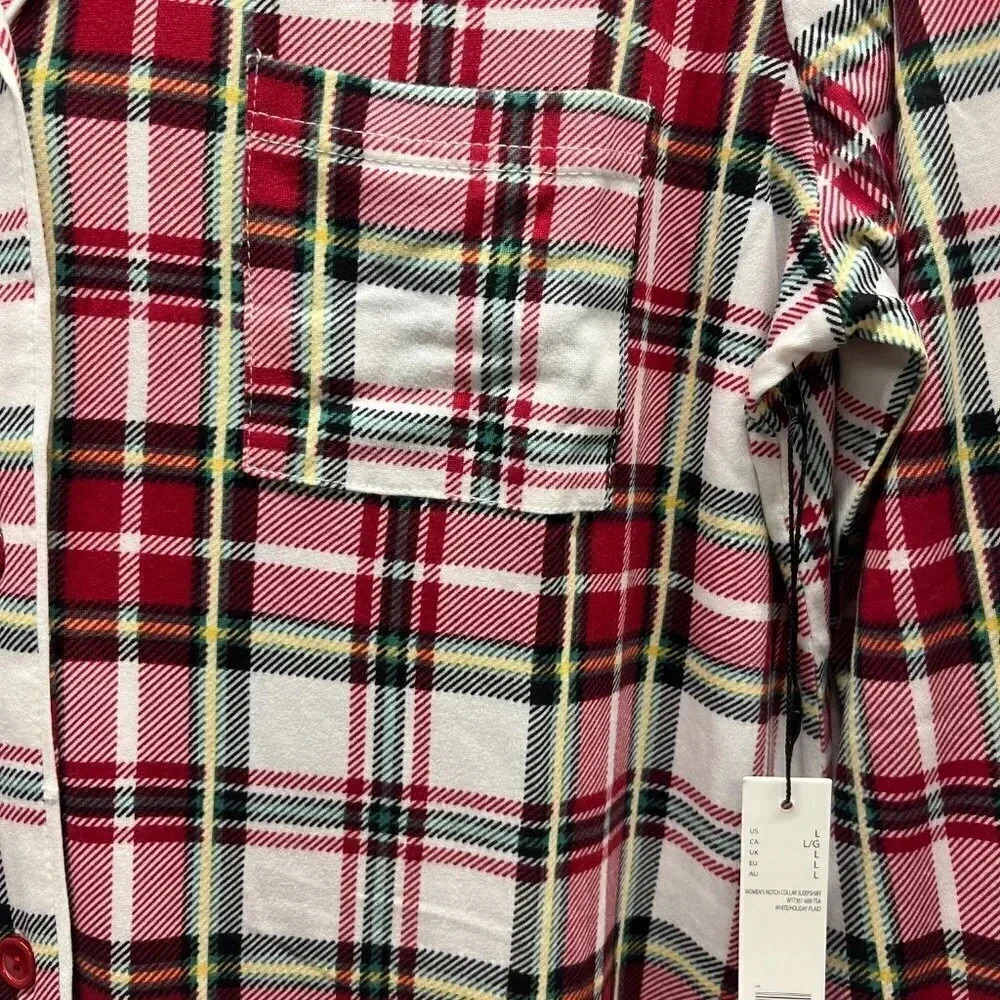 TAHARI WOMENS SIZE L BUTTON LONG SLEEVE SLEEP SHIRT NWT - Picture 5 of 5